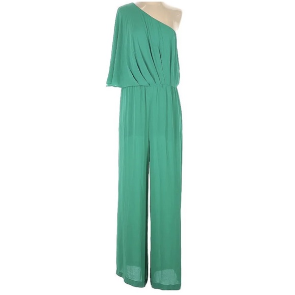 BCBG MaxAzria One Shoulder Wide Leg Jumpsuit - Picture 4 of 11